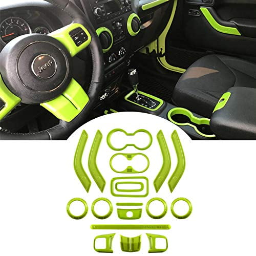 Gear Shift Knobs Frame & Air Outlet Cover for Jeep Wrangler JK JKU 2011-2018 2&4 door Green 18 PCS Full Set Interior Decoration Trim Kit Steering Wheel & Center Console Trim Gear Shift Knobs Frame & Air Outlet Cover for Jeep Wrangler JK JKU 2011-2018 2&4 door Green 18 PCS Full Set Interior Decoration Trim Kit Steering Wheel & Center Console Trim